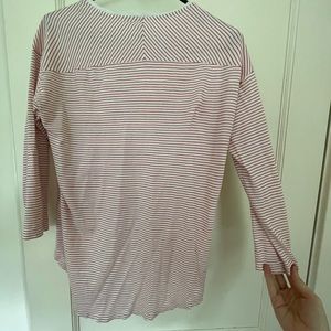 COS xs striped three-quarters sleeve t-shirt